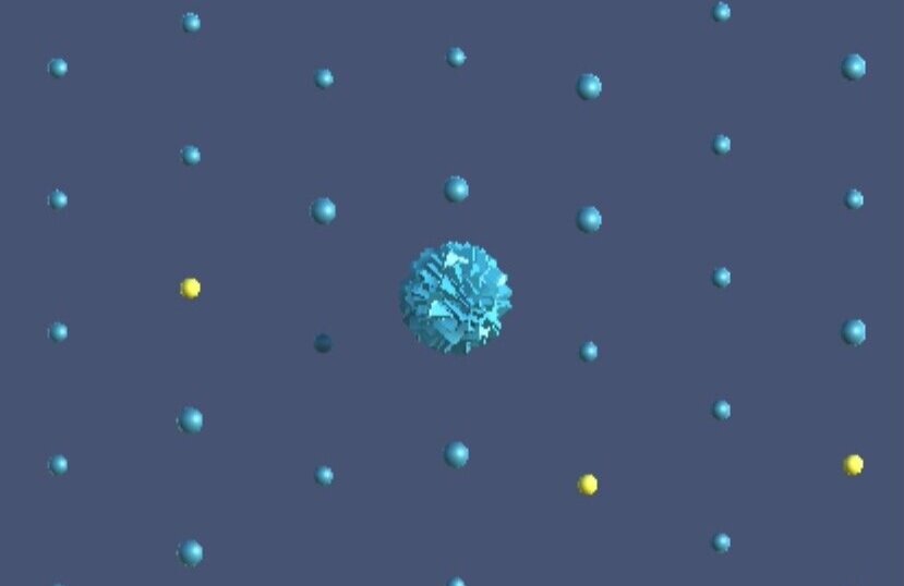 B. Clapping brings all cubes together then burst them like a firework